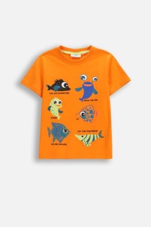 COCCODRILLO lühikeste varrukatega t-särk, oranžid, WC6143202FBK-006-098, 98 