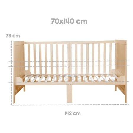 ROBA muudetav voodi koos madratsiga EASY SLEEP, 70x140 cm., Natural, 0194NA-M 