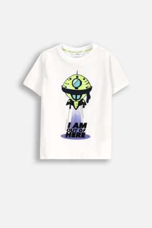 COCCODRILLO lühikeste varrukatega särk COSMIC RAVE BOY KIDS, valge, WC5143202CBK-001-122, 122 cm 