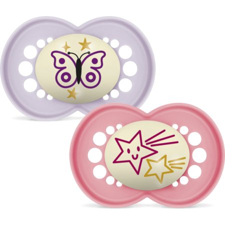 MAM Original Night Helendav öölutt 6-16k silikoon 2tk PINK, 411564 