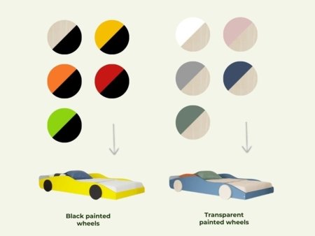 BENLEMI lastevoodi-auto DRIFTY, 80x160 cm., Yellow/Black, JP-0061/80X160-ZLU 