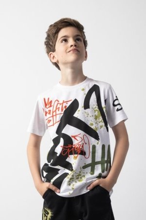 COCCODRILLO t-särk SPORTS BOY JUNIOR, valge, cm 