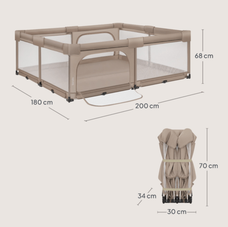 LIONELO mänguaedik-maneež FLORENCE XL EASY FOLD, Beige sand, LO-FLORENCE XL EASY FOLD 