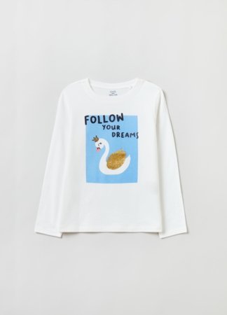 OVS GIRL3-10Y T-SHIRTS L/S 2H 6-7 WHITE 001904632 