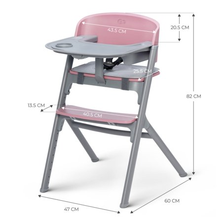 KINDERKRAFT söögitool LIVY ja vastsündinu kiik CALMEE, aster pink, KHLICA00PNK0000 