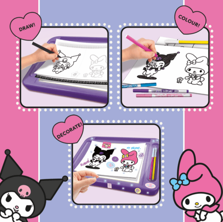 LISCIANI joonistuskomplekt valguslauaga My Melody & Kuromi Drawing School, 119684 