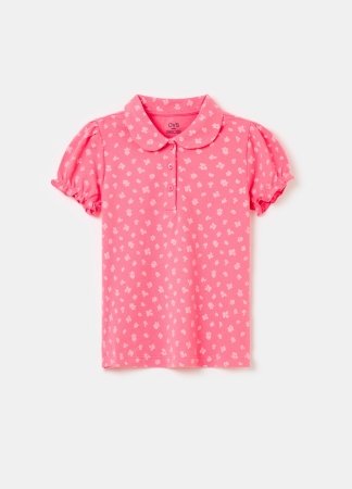 OVS lühikeste varrukatega polo särk, roosa, , 002017873 