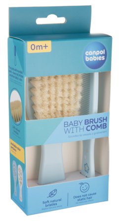 CANPOL BABIES pehme hari looduslike harjastega ja kamm GOLD, blue, 7/406_blu2 