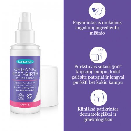 LANSINOH Orgaaniline Sünnitusjärgne Leevendav Sprei, 100ml, 68220 68220