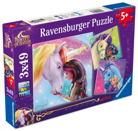 RAVENSBURGER pusle Unicorn Academy Magic and Friendship, 3x49 tk., 12004163 