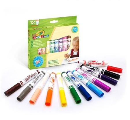 CRAYOLA MINIKIDS pestavad markerid Washable Markers, 12tk, 8325 