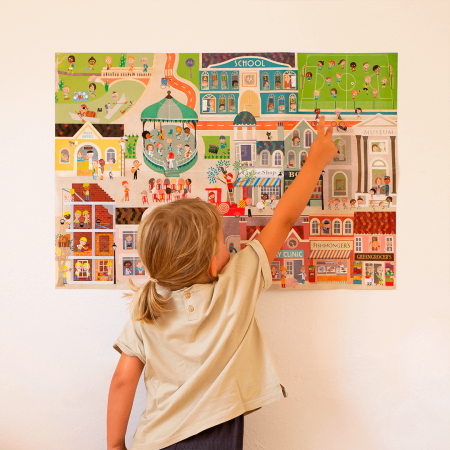APLI KIDS poster koos korduvkasutatavate kleepsudega linn, Apli19430 