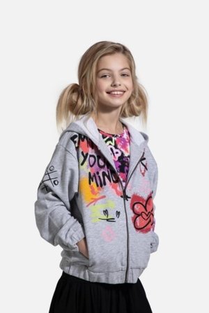 COCCODRILLO kapuutsiga kampsun REBEL GIRL JUNIOR, hall, WC5132401RGJ-019-164, 164 cm 