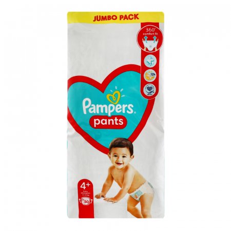 PAMPERS püksmähkmed, suurus 4+, 50 tk, 9-15kg, 81748916 81748916