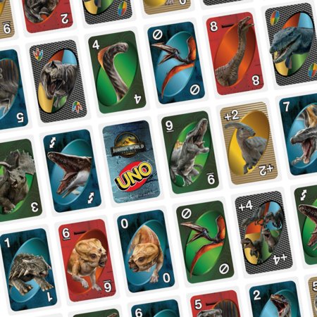 MATTEL GAMES UNO kaardid Jurassic World 4, JFT28 