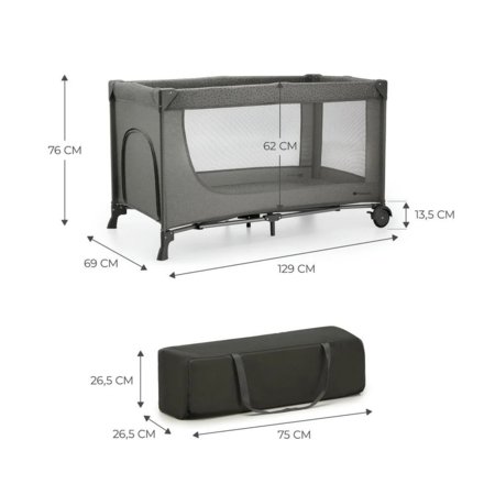 KINDERKRAFT reisivoodi  JOY 2 dark grey, KLJOY02DGR00000 