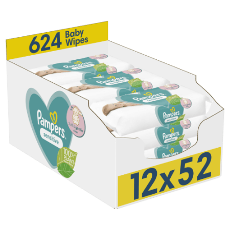 PAMPERS Niisked salvrätikud Sensitive 52x12, 624 tk, 81687211 