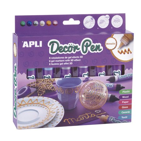 APLI KIDS metalsed geelmarkerid  (6 units), APLI19253 APLI19253
