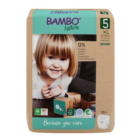 BAMBO püksmähkmed NATURE paberpakendis, 5 suurus, 12-18 kg, 19 tk., BAMB0166 
