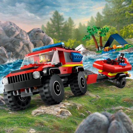 60412 LEGO® City 4x4 Tuletõrjeauto Koos Päästepaadiga 