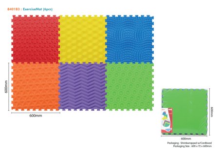 SUNTA sensoorne puslematt erinevate tekstuuridega, 6 osa, 8401B3 