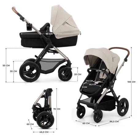 KINDERKRAFT universaalne jalutuskäru MOOV 2 4in1 AIR, moonlight grey, KSMOOV02GRY4000 