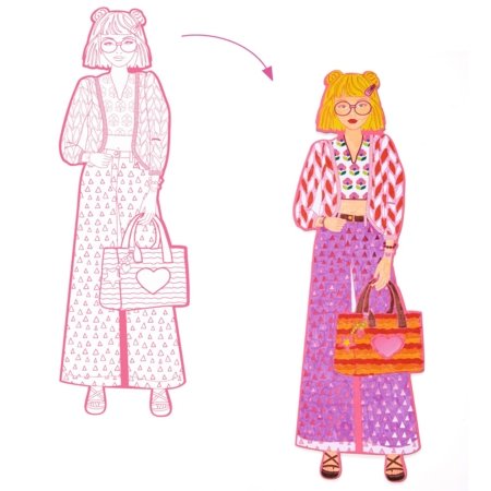 DJECO värvimiskomplekt Les demoiselles – Nina & friends, DJ09548