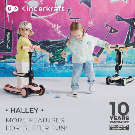 KINDERKRAFT tõukeratas HALLEY, stone white, KRHALL00WHT0000 