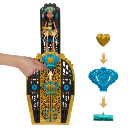 MONSTER HIGH müstiliste koletiste kirstukapi üllatusnukk Cleo, HXH86 