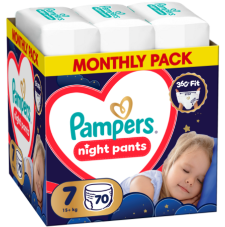 PAMPERS püksmähkmed Pants Night Monthly Pack, 7 suurus, 17+kg, 114 vnt., 80895138 