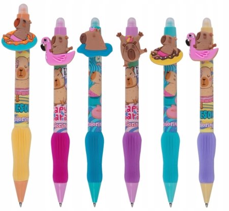 COLORINO kustutatav pastapliiats kummist käepidemega Capybara, assort., 01737PTR 