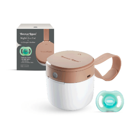 TOMMEE TIPPEE luti UV laadija ja steriliseerija NIGHTGLOW POD + lutt NIGHT GLOW ULTRALIGHT, 0-6 k., 423790 