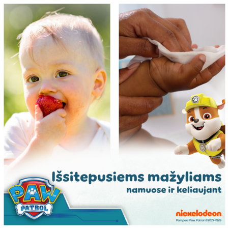 PAMPERS niisked salvrätikud HARMONIE AQUA PAW PATROL, 3x48 tk. 