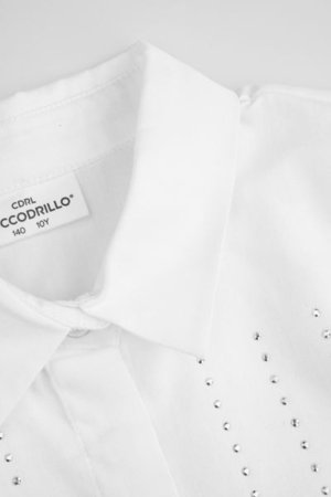 COCCODRILLO pikkade varrukatega särk BACK TO SCHOOL GIRL, valge, WC5140103BSG-001-164, 164 cm 