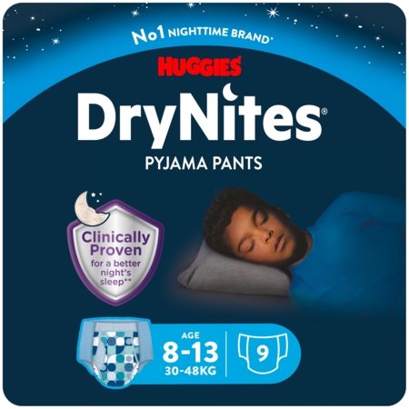 HUGGIES mähkmed DryNites Conv Boy D-Light, 8-13 a., 9 tk., 2243012 