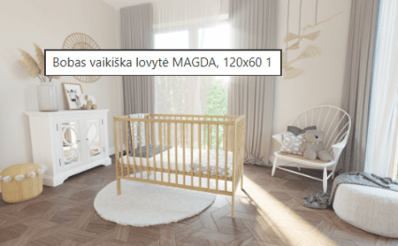 Bobas lapse võrevoodi 120x60 MAGDA, pruun 