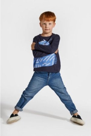 COCCODRILLO t-shirt LICENCE BOY KOCIA SZAJKA, tumesinised, ZC4143101LBK-015-134, 134 cm 