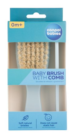 CANPOL BABIES pehme hari looduslike harjastega ja kamm GOLD, blue, 7/406_blu2 