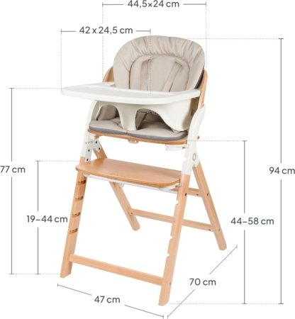 LIONELO söötmistool MEGAN, White wood 