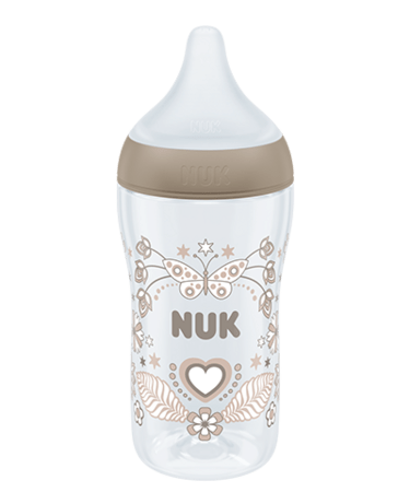 NUK pudel silikoonist lutiga PERFECT MATCH, Heart, M, 260 ml, SD100 