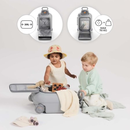 KINDERKRAFT reisikohver lapse kandmiseks CABBY, hall, KACABB00GRY0000 