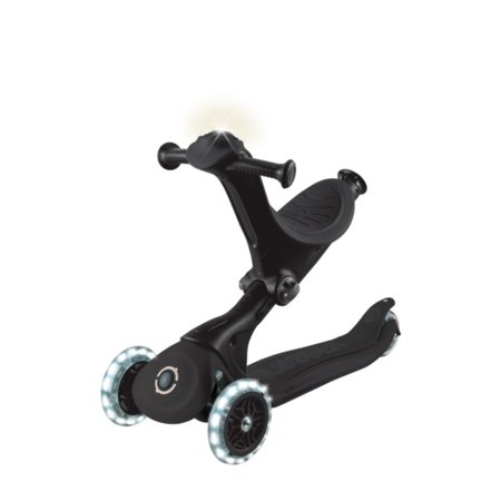 GLOBBER tõukeratas Go Up Deluxe Lights 360°, must, 699-320 