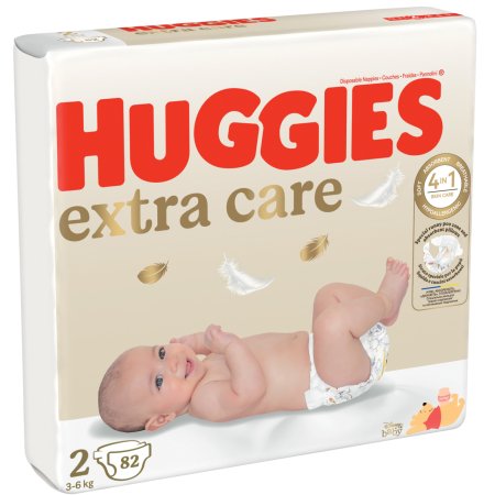 HUGGIES mähkmed EXTRA CARE 2,  3-6kg, 82 tk., 2592611 2592611