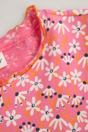 COCCODRILLO lühikeste varrukatega kleit FLOWER PARADISE GIRL KIDS, roosa, WC5129201FGK-007-122, 122 cm 