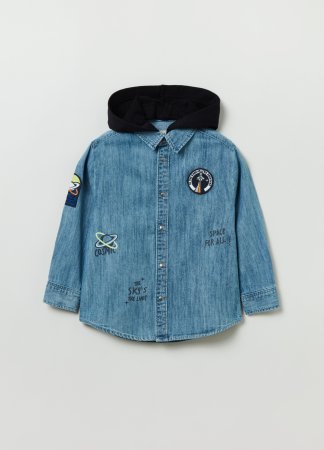 OVS BOY3-10Y SHIRTS L/S 2M 9-10 BLUE 001817593 001817593