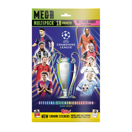 TOPPS kleepsud Champions League 2025 Mega Multipack, 41+1vnt., 5053307074507 