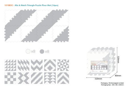 SUNTA kolmnurkadega puslematt Mix and Match, 1018B3-C 