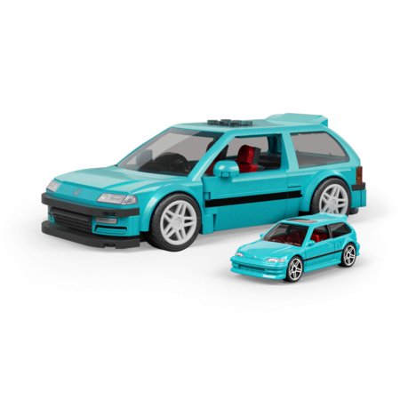 MATTEL BRICK SHOP HOT WHEELS 1:32 Honda Custom ’90 Civic EF ehituskomplekt, JHF62 