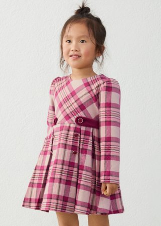 MAYORAL pikkade varrukatega kleit, raspberry, 4.932-53, 104  cm 