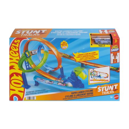 HOT WHEELS Stunt Tracks võidusõiduraja komplekt – Double Loop Challenge, JHK73 